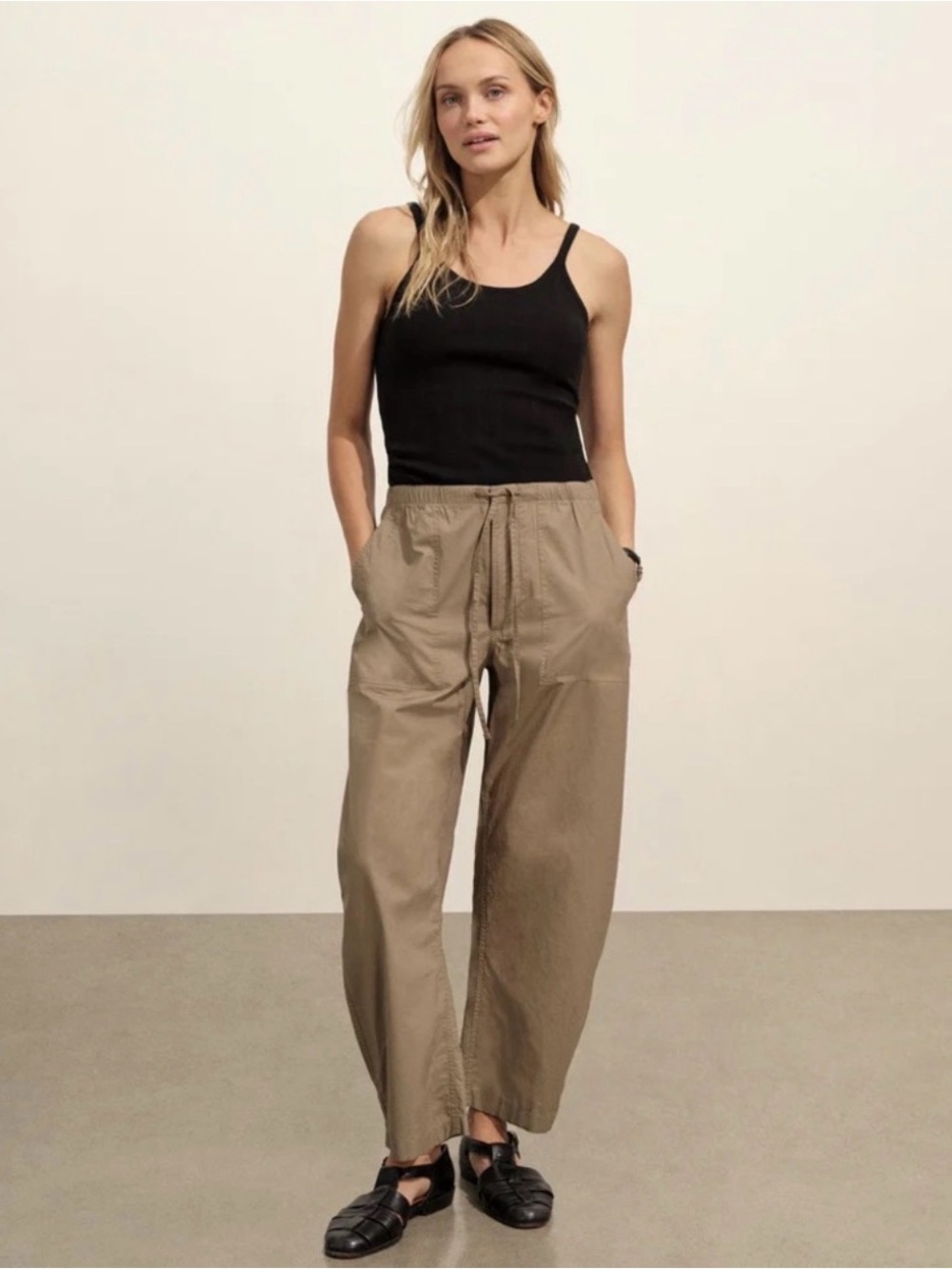 Buck Mason Paperweight Poplin Pull on Pant in Mushroom NWT